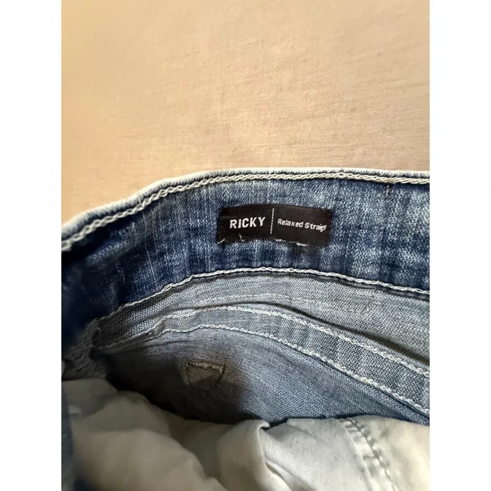 True Religion Ricky Relaxed Straight Jeans Mens 38 Blue Denim Pocketed Men 38X33